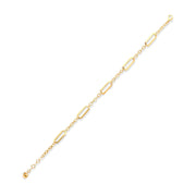 14ct Solid Gold Paperclip Link Bracelet for Women - Minimalist Yellow Gold Design - Kolié