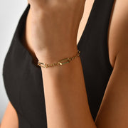 14ct Solid Gold Paperclip Link Bracelet for Women - Minimalist Yellow Gold Design - Kolié