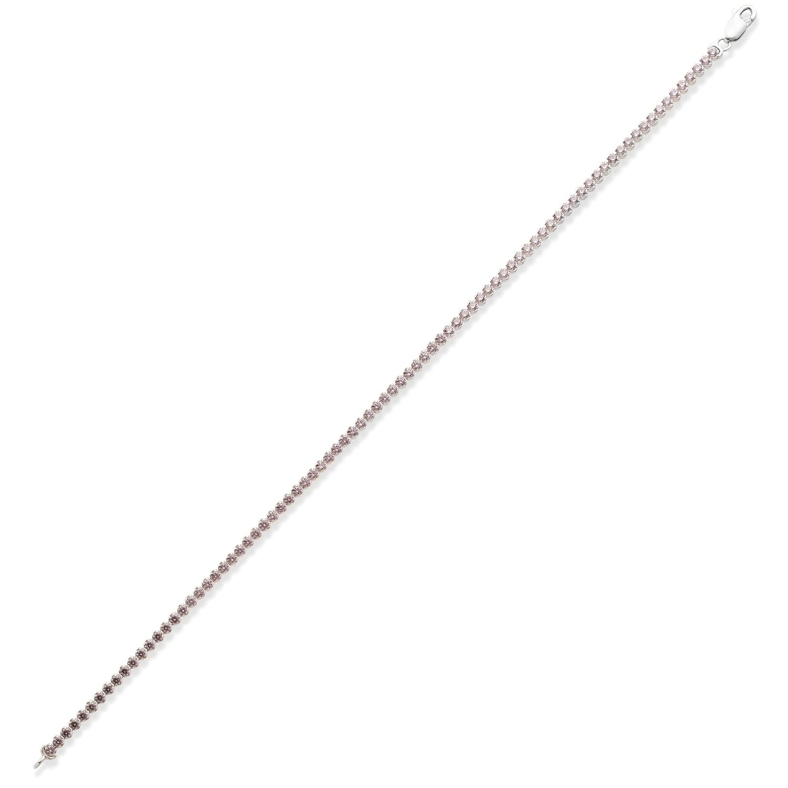 14ct White Gold Tennis Bracelet for Women – Elegant 14 Carat Gold Bracelet with Light Purple Cubic Zirconia, Perfect Gift for Her - Kolié