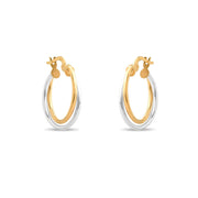 14ct Yellow and White Gold Hoop Earrings for Women | Two - Tone Gold Hoops | Gift for Her - Kolié