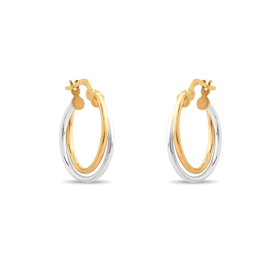 14ct Yellow and White Gold Hoop Earrings for Women | Two - Tone Gold Hoops | Gift for Her - Kolié