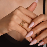 14ct Yellow Gold Celtic Inspired Openwork Heart Ring - Kolié Fine Jewellery