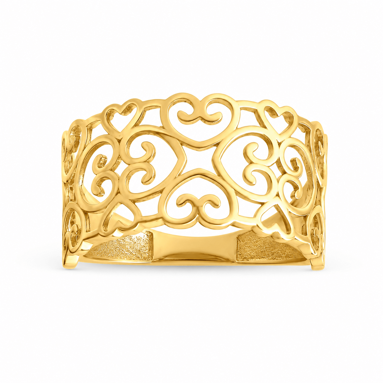 14ct Yellow Gold Celtic Inspired Openwork Heart Ring - Kolié Fine Jewellery