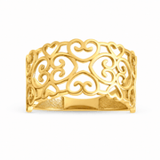 14ct Yellow Gold Celtic Inspired Openwork Heart Ring - Kolié Fine Jewellery