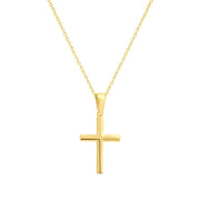 14ct Yellow Gold Classic Scooped Back Cross Pendant - Pendant Only - Kolié Fine Jewellery