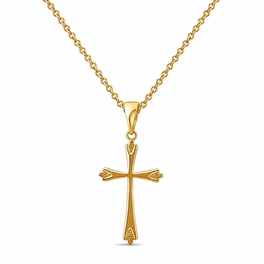 14ct Yellow Gold Cross Pendant Necklace – Pendant Only - Kolié Fine Jewellery