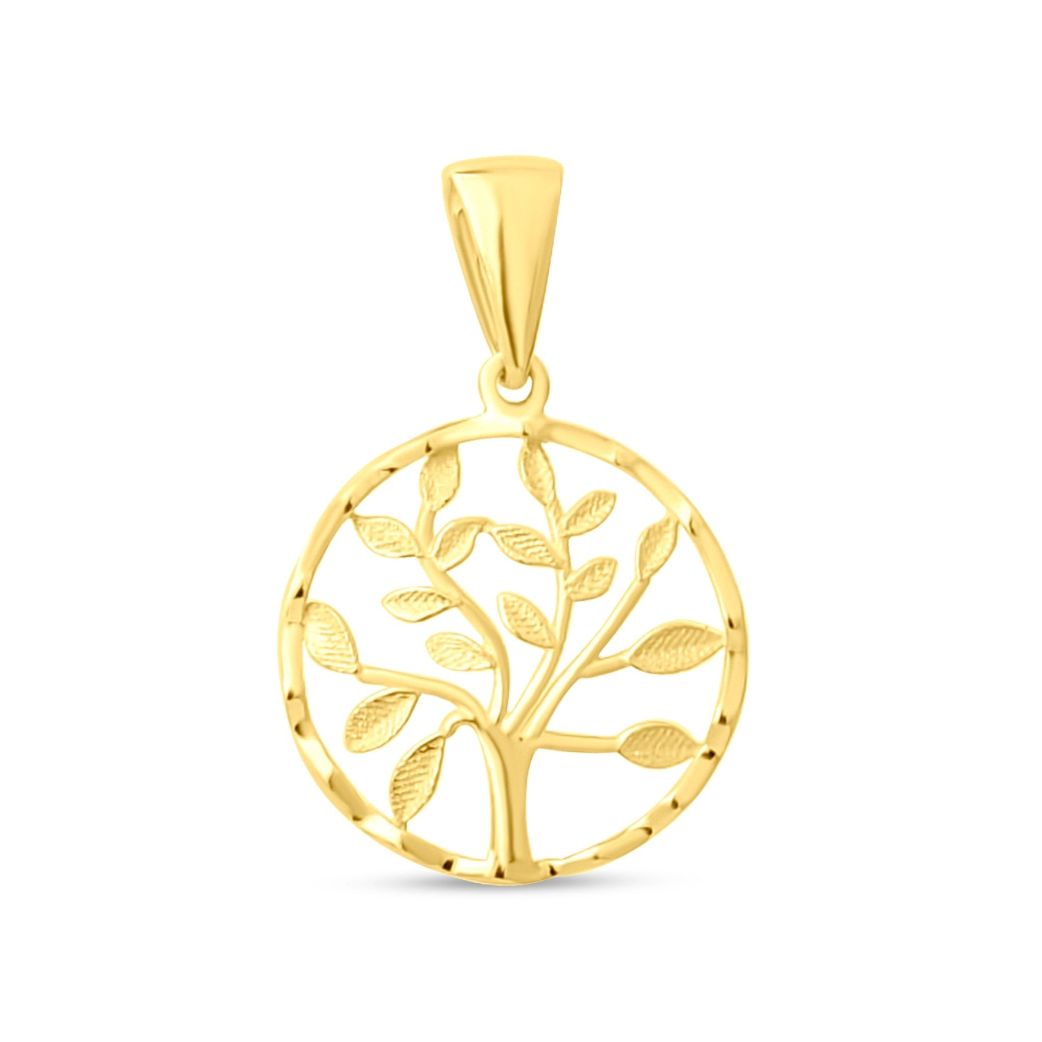 14ct Yellow Gold Diamond Cut Tree of Life Pendant - Pendant Only - Kolié Fine Jewellery
