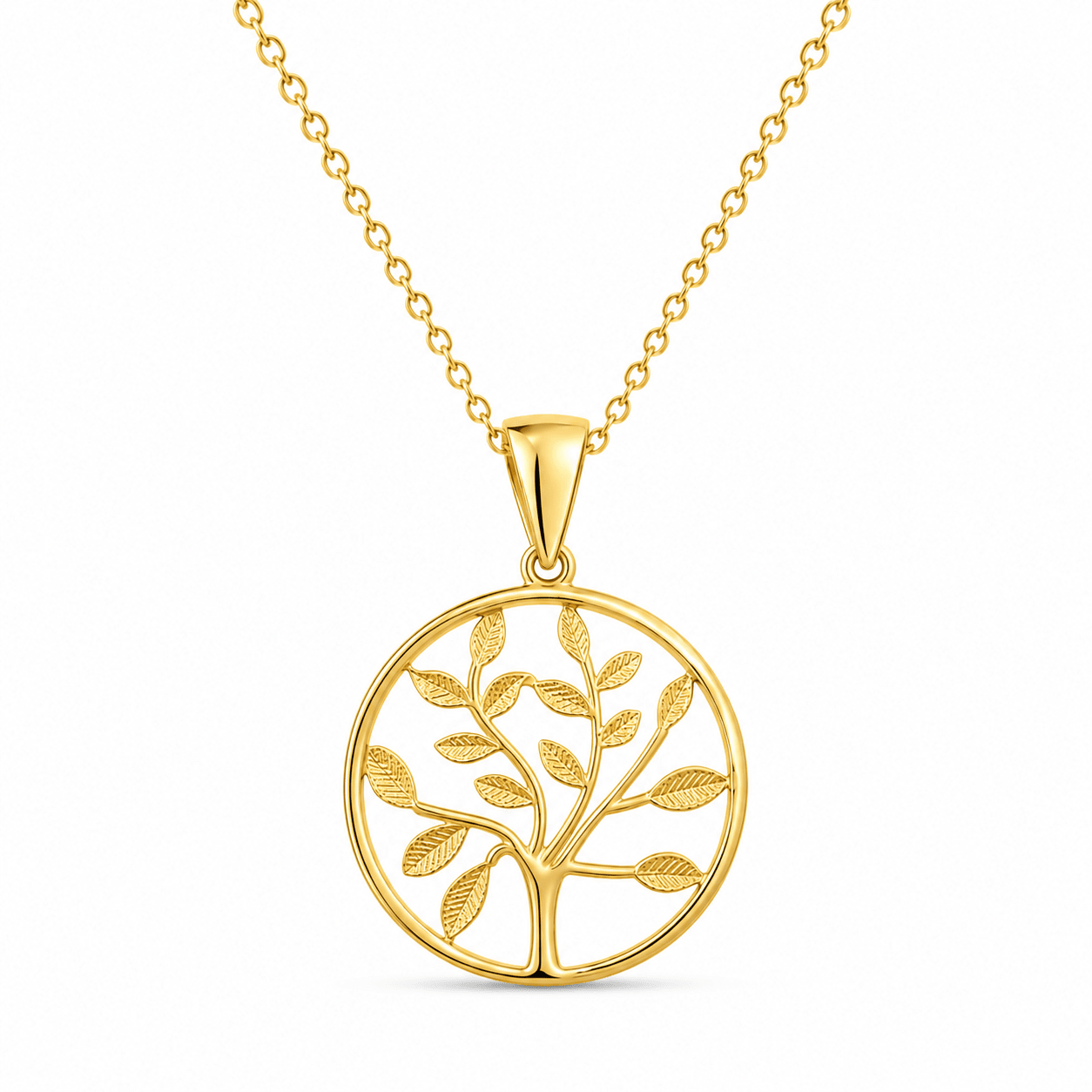 14ct Yellow Gold Diamond Cut Tree of Life Pendant - Pendant Only - Kolié Fine Jewellery