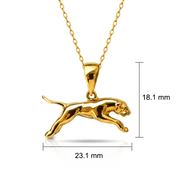 14ct Yellow Gold Leaping Panther Pendant - Kolié Fine Jewellery