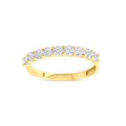 14ct Yellow Gold Round Brilliant Cubic Zirconia Half Eternity Ring - Kolié Fine Jewellery