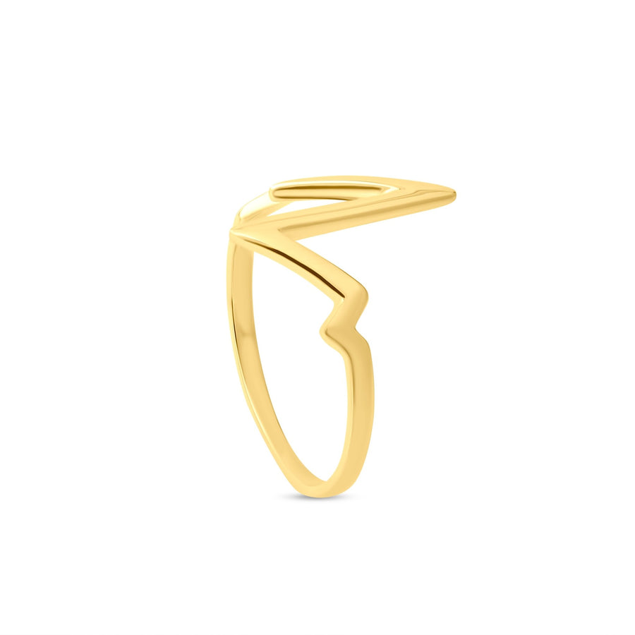 14ct Yellow Gold Stackable Heartbeat Ring - Kolié Fine Jewellery