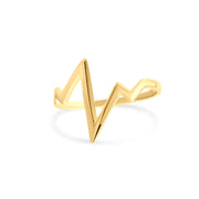 14ct Yellow Gold Stackable Heartbeat Ring - Kolié Fine Jewellery