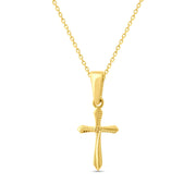 14ct Yellow Gold Tiny, Diamond Cut Cross Pendant - Pendant Only - Kolié Fine Jewellery