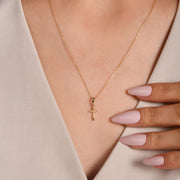 14ct Yellow Gold Tiny, Diamond Cut Cross Pendant - Pendant Only - Kolié Fine Jewellery