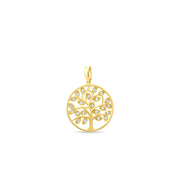 14ct Yellow Gold Tree of Life Pendant with Cubic Zirconia Leaves - Pendant Only - Kolié Fine Jewellery