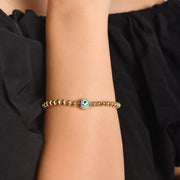 14ct Gold Beaded Evil Eye Bracelet