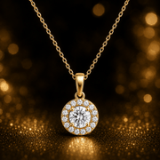 9ct Gold Celestial Halo Pendant - Pendant Only - Kolié Fine Jewellery
