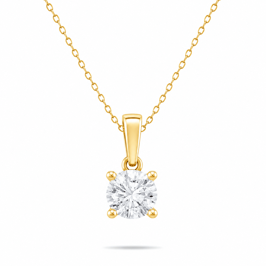 9ct Gold Classic CZ Pendant - Kolié Fine Jewellery