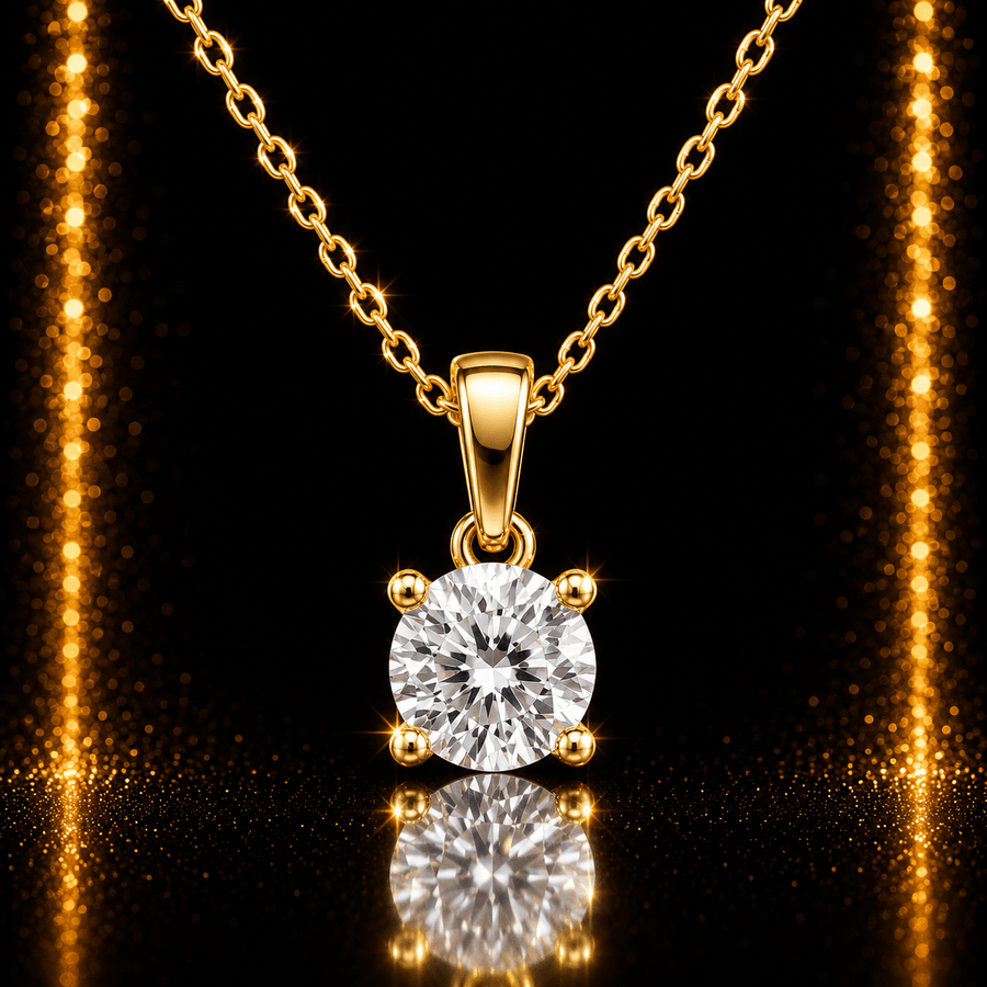 9ct Gold Classic CZ Pendant - Kolié Fine Jewellery