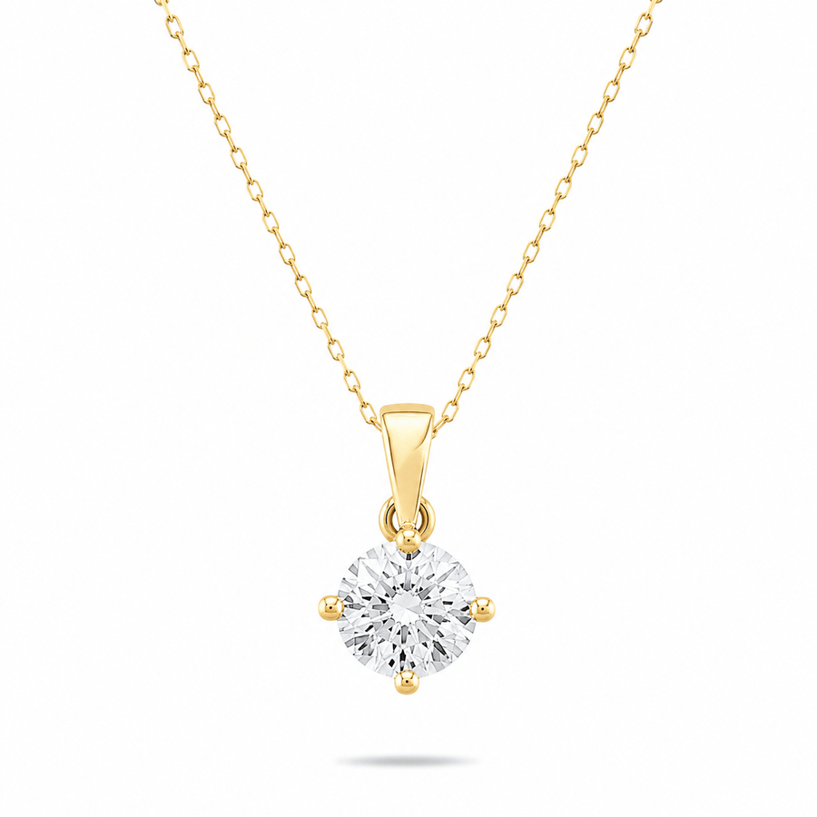 9ct Gold CZ Solitaire Pendant – Pendant Only - Kolié Fine Jewellery