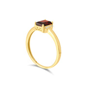 9ct Gold Emerald - Cut Gemstone Ring - Size P - Kolié Fine Jewellery