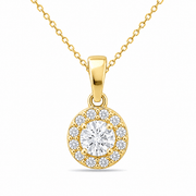 9ct Gold Halo Pendant - Pendant Only - Kolié Fine Jewellery
