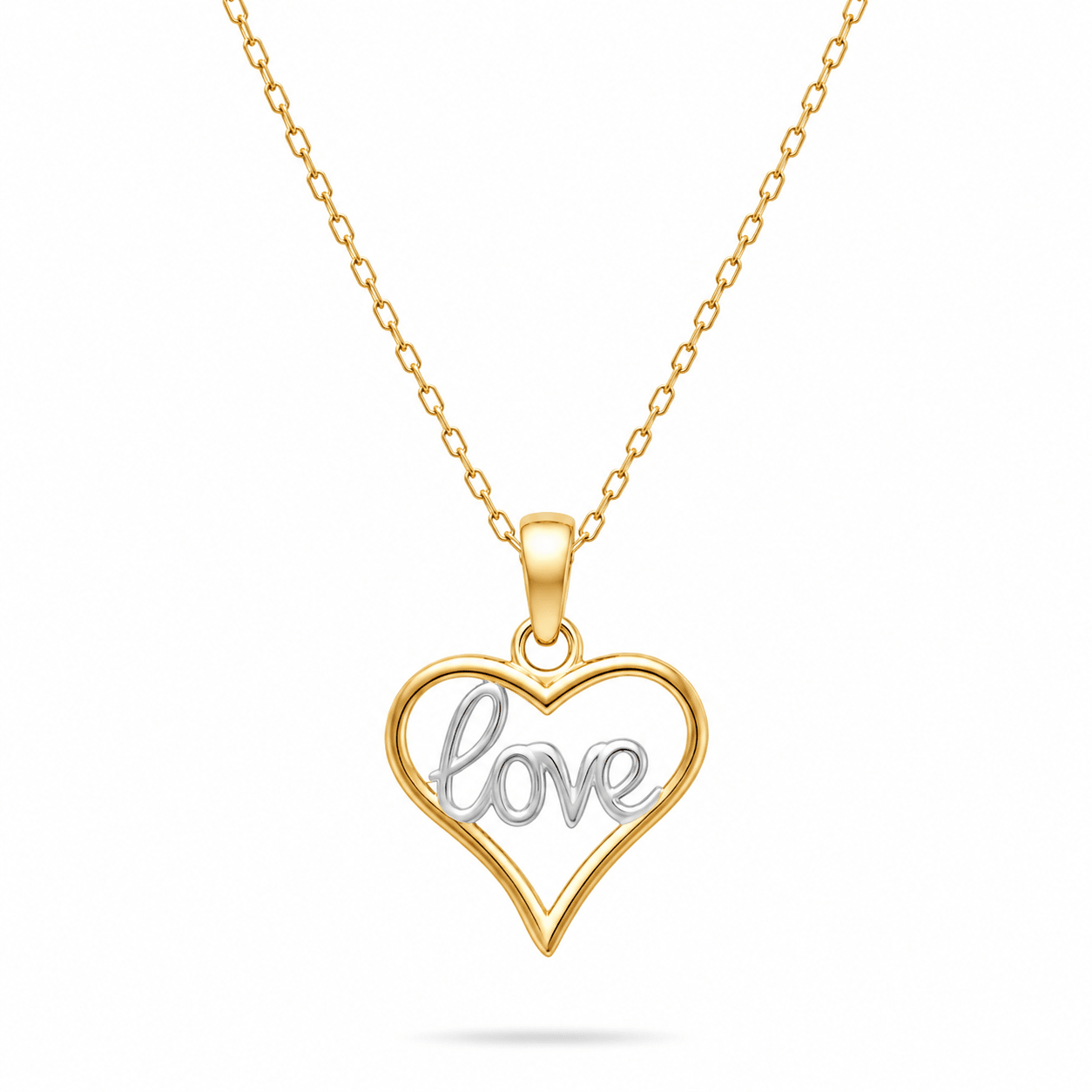 9ct Gold 'Love' Heart Pendant - Pendant Only - Kolié Fine Jewellery