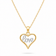 9ct Gold 'Love' Heart Pendant - Pendant Only - Kolié Fine Jewellery