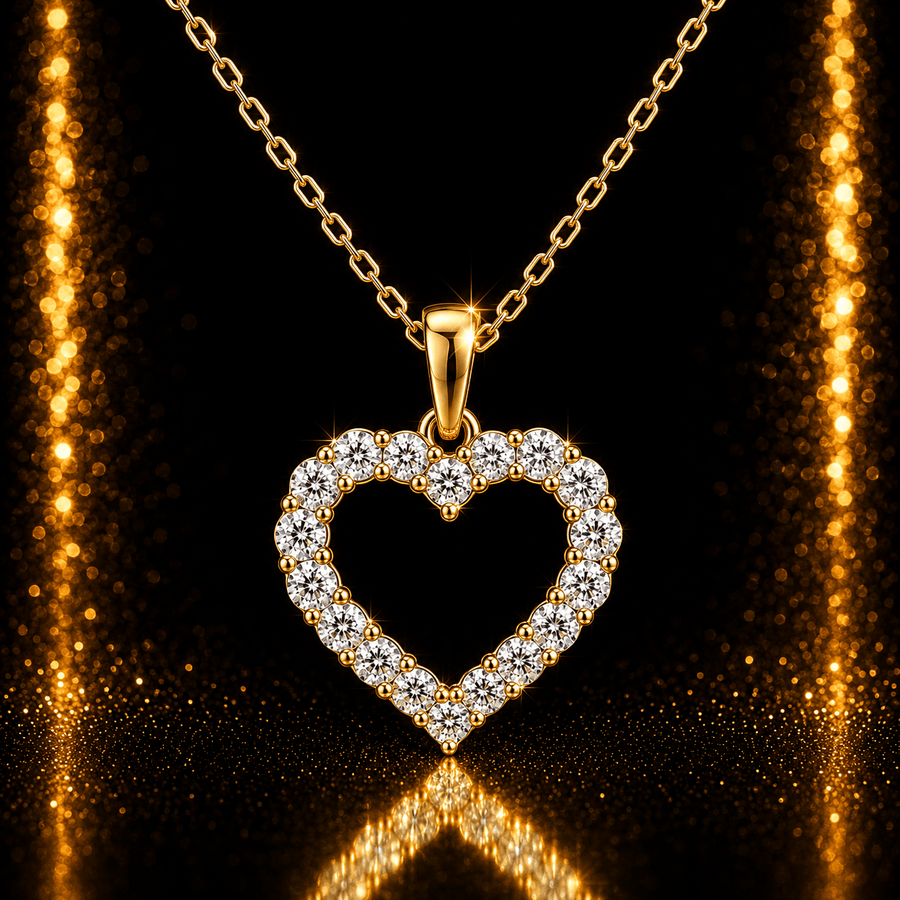 9ct Gold Open Heart Small Pendant - Pendant Only - Kolié Fine Jewellery