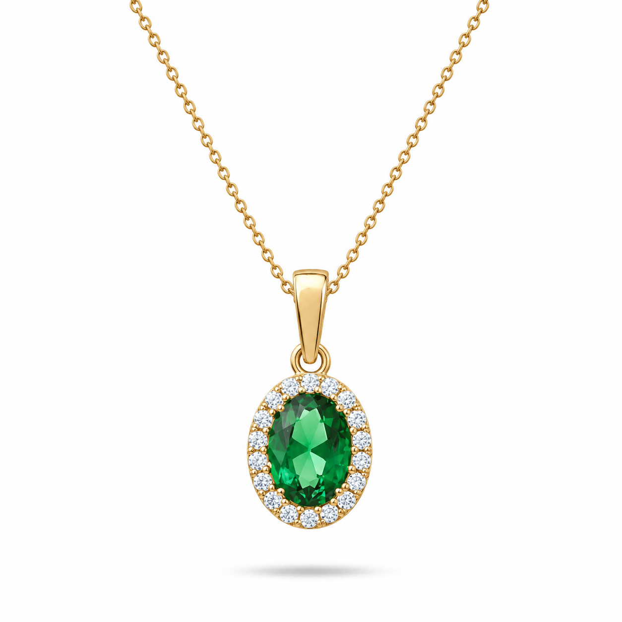 9ct Gold Oval Emerald Green Pendant – Pendant Only - Kolié Fine Jewellery