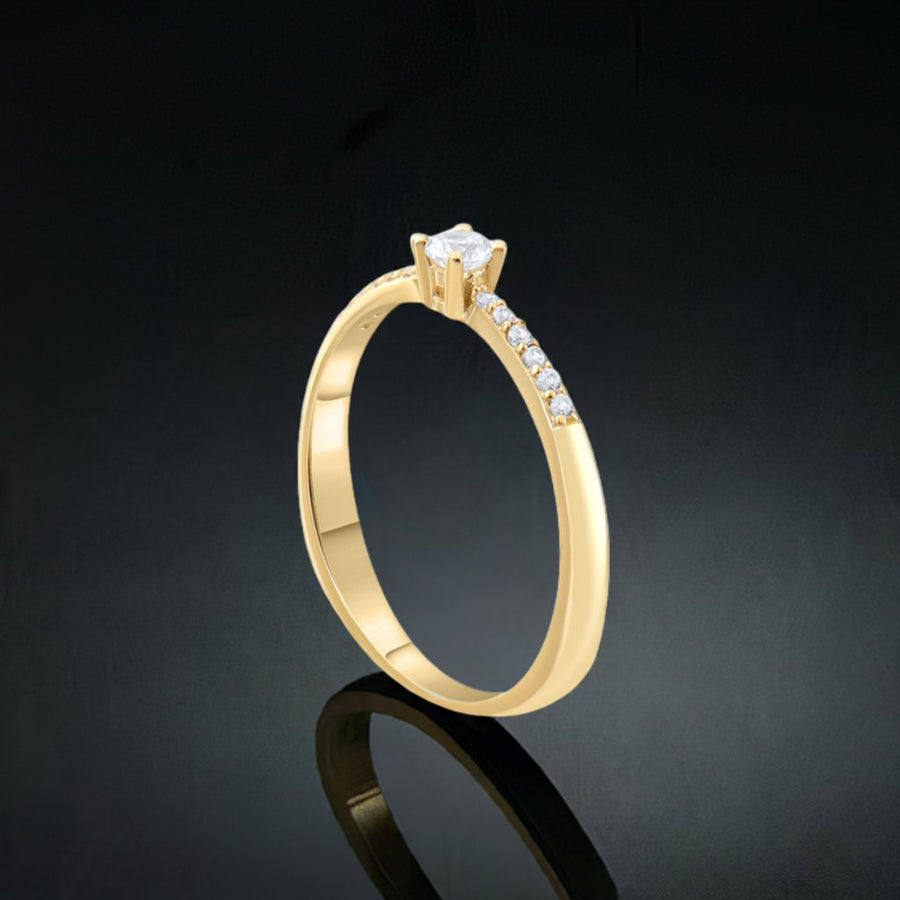 9ct Gold Petite Zirconia Ring - Delicate Brilliance - Kolié