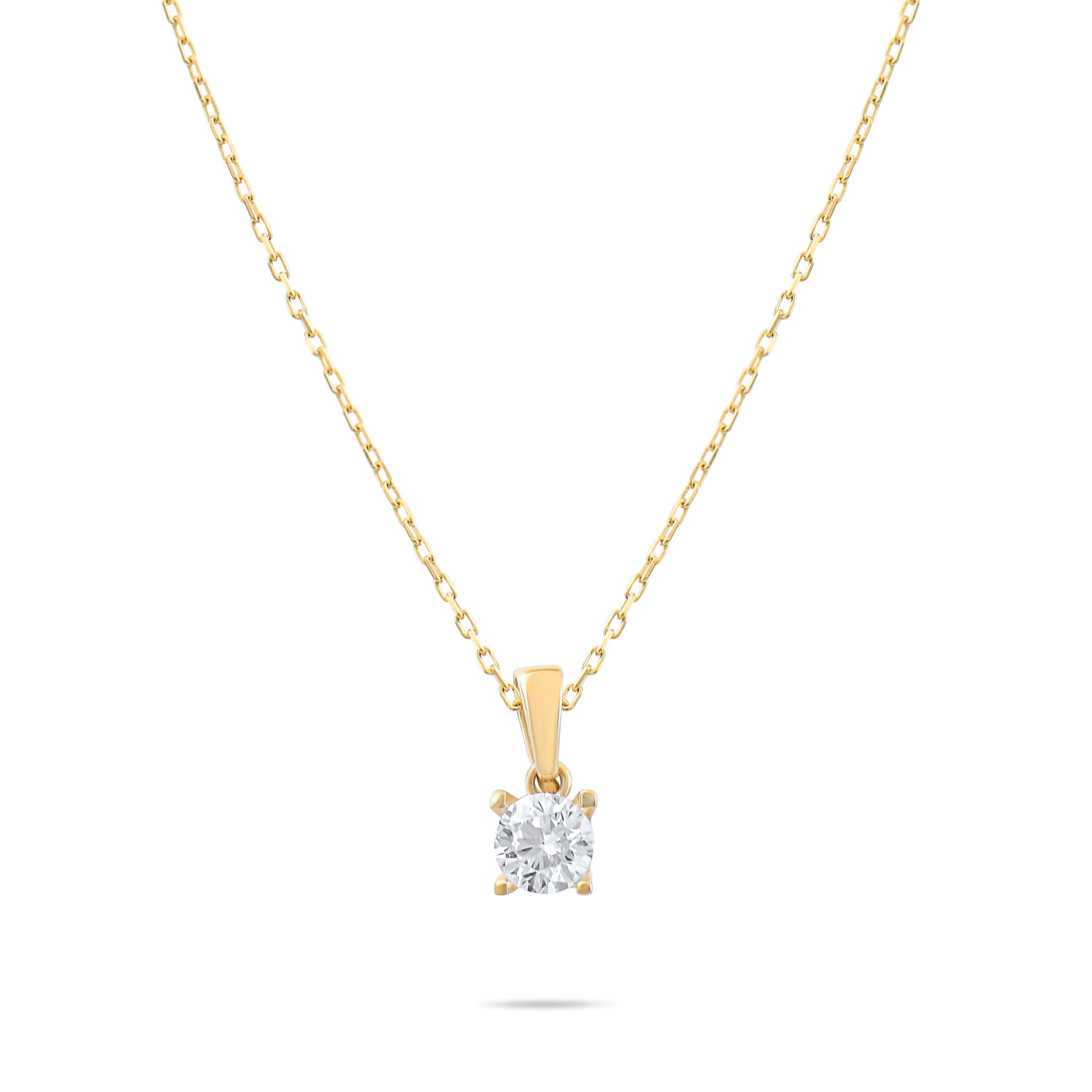 9ct Gold Solitaire Pendant Necklace for Women | Dainty Gold Jewellery Gift - Kolié