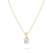 9ct Gold Solitaire Pendant Necklace for Women | Dainty Gold Jewellery Gift - Kolié