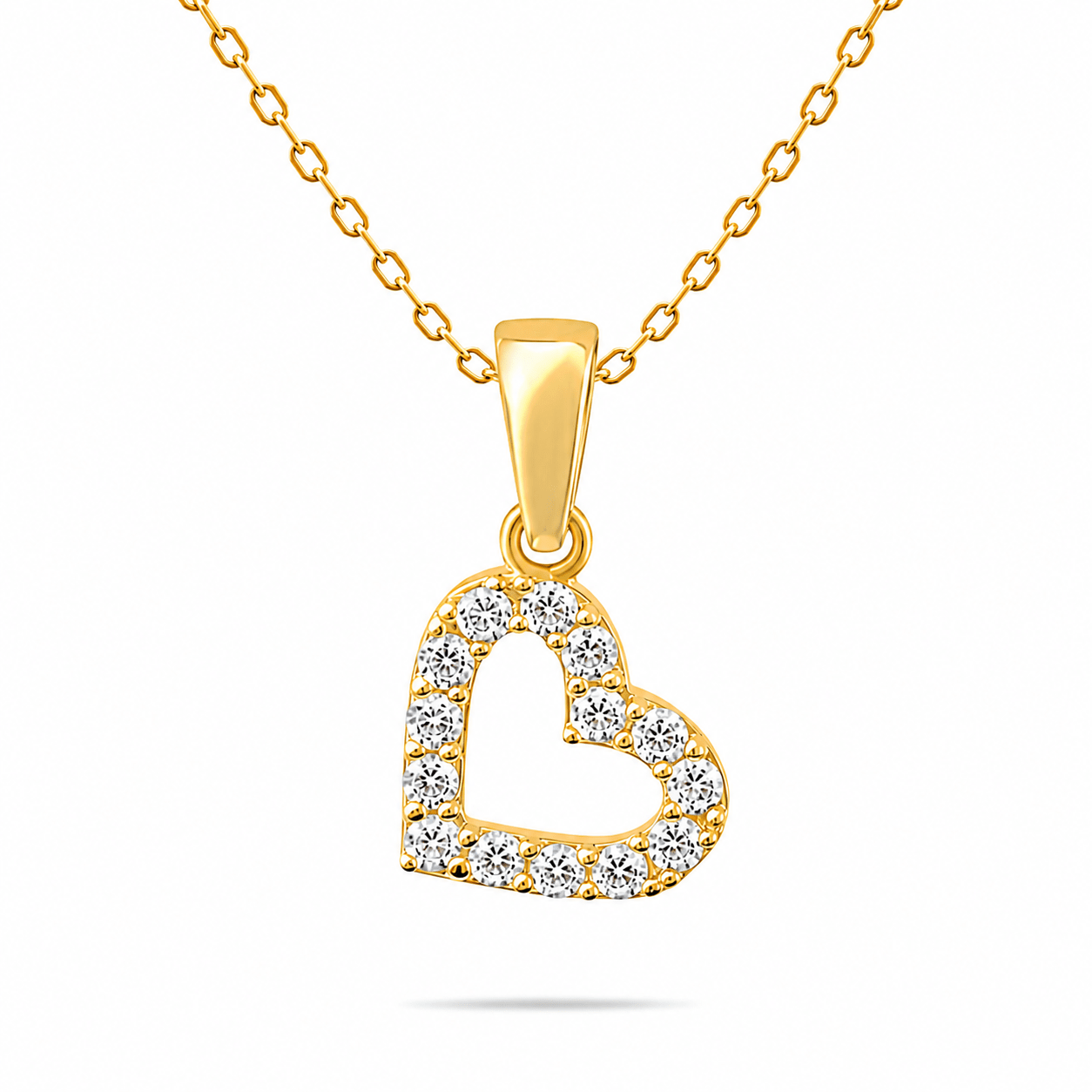 9ct Gold Tiny Open Heart Pendant Necklace - Chain Included - Kolié Fine Jewellery