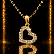9ct Gold Tiny Open Heart Pendant Necklace - Chain Included - Kolié Fine Jewellery