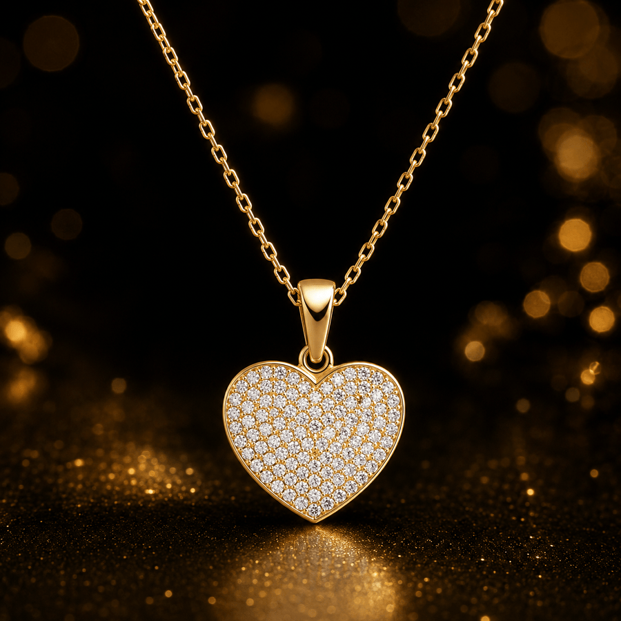 9ct Solid Gold Heart Pendant - Pendant Only - Kolié Fine Jewellery
