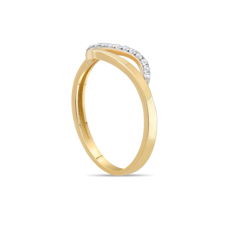 9ct Solid Gold Zirconia Twist Ring - Elegance with a Sparkle - Kolié