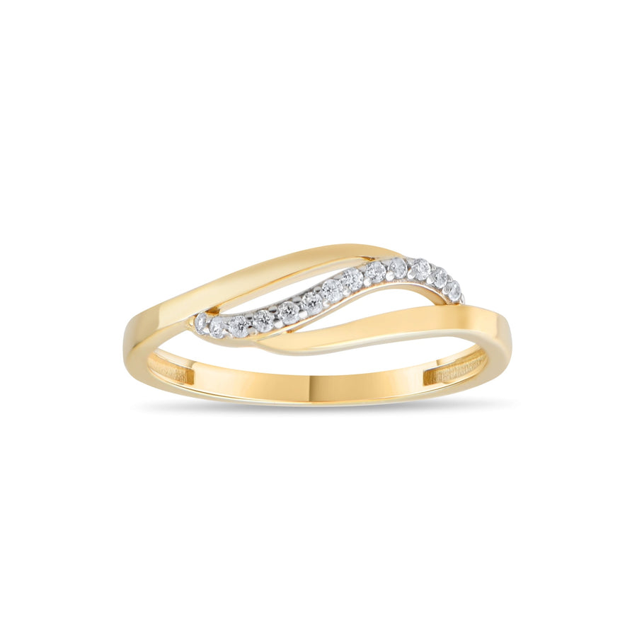 9ct Solid Gold Zirconia Twist Ring - Elegance with a Sparkle - Kolié