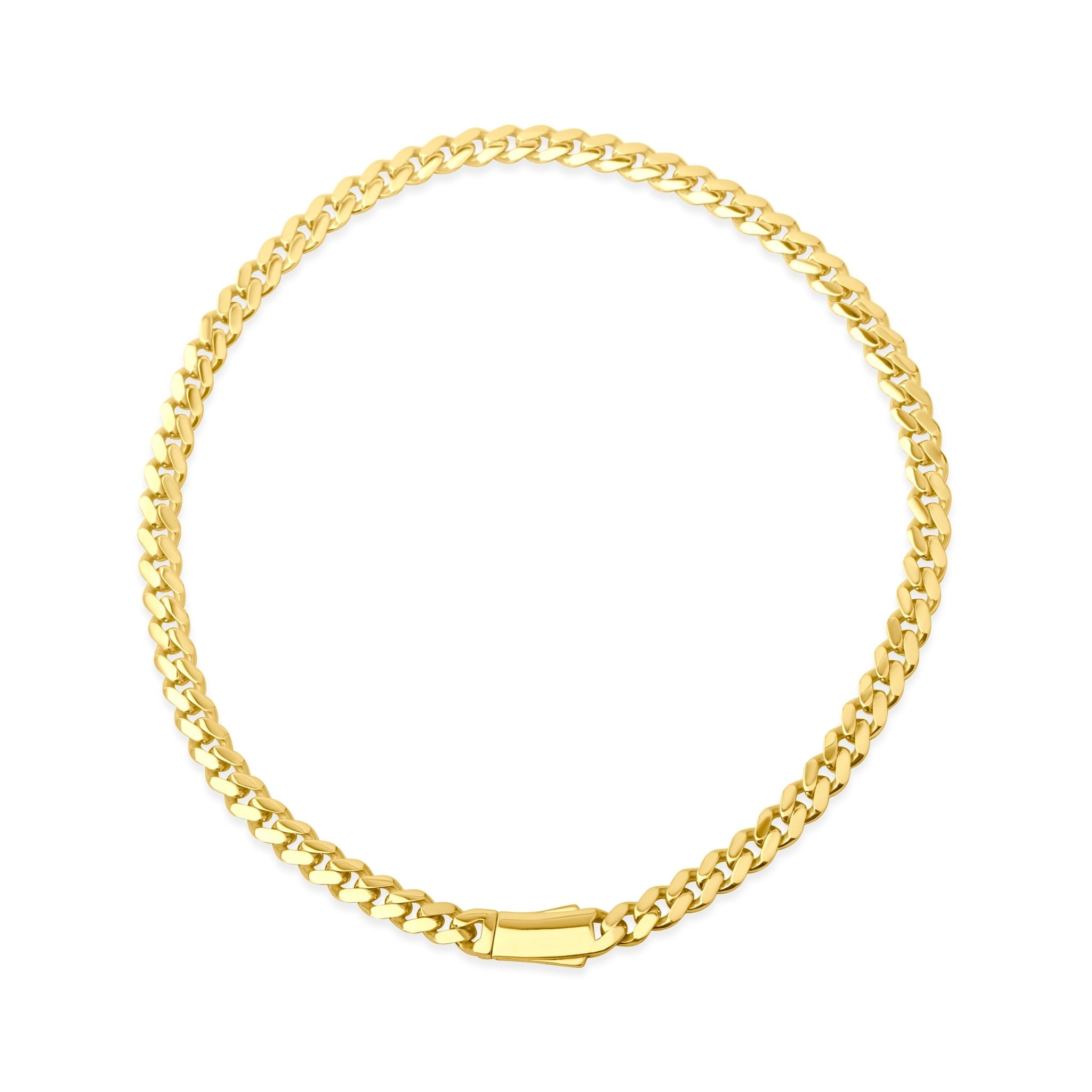 9ct Yellow Gold 10mm Square Curb Chain Necklace (46cm) - Kolié Fine Jewellery