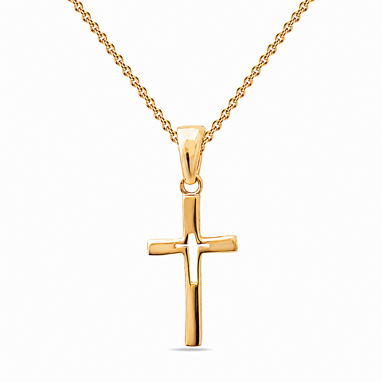 9ct/14ct Gold Minimalist, Tiny Cross Pendant – Pendant Only - Kolié Fine Jewellery