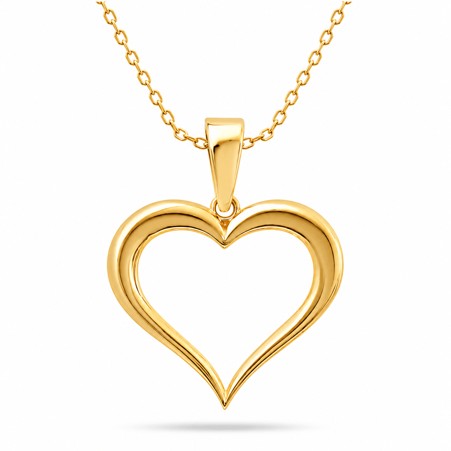 9ct/14ct Gold Open Heart Pendant - Pendant Only - Kolié Fine Jewellery