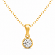 9ct/14ct Gold Tiny Bezel Pendant Pendant Only - Kolié Fine Jewellery