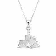 925 Sterling silver historic castle pendant necklace representing architectural heritage by Kolié