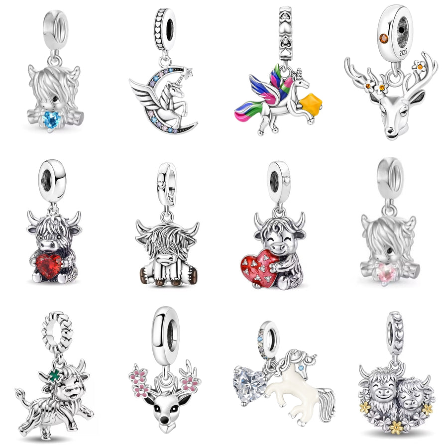 925 Sterling Silver Plated Scottish Bracelet Charms