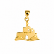 Solid Gold historic castle pendant necklace representing architectural heritage by Kolié