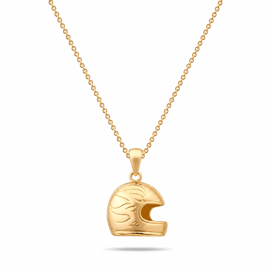 14ct Gold Motorbike Helmet Pendant – Pendant Only