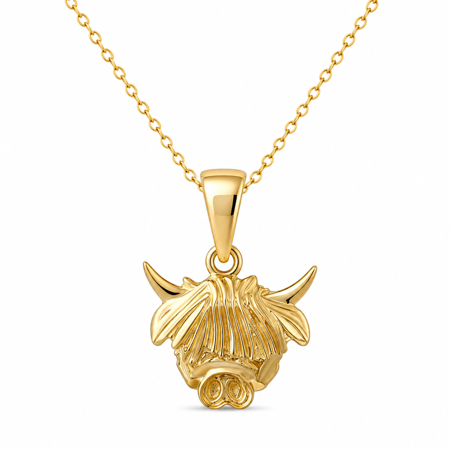 Silver Highland Cow Pendant – Scottish Fine Jewellery - Pendant Only