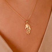 Scottish Unicorn Pendant Necklace • Sterling Silver & 18ct Gold Vermeil • Mythical Royalty Charm