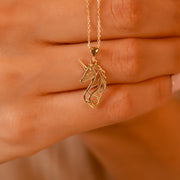 Scottish Unicorn Pendant Necklace • Sterling Silver & 18ct Gold Vermeil • Mythical Royalty Charm