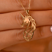 Scottish Unicorn Pendant Necklace • Sterling Silver & 18ct Gold Vermeil • Mythical Royalty Charm